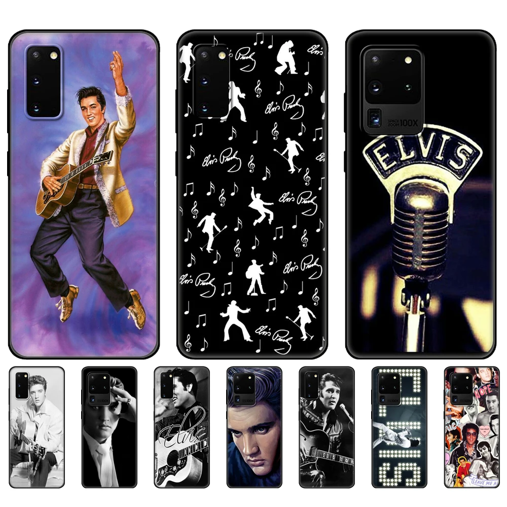 Custodia In Tpu Nero Per Samsung Galaxy S20 /S20 Plus/S20 Ultra/S20 + /S20Fe Cover Posteriore Elvis