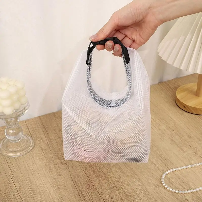 Waterproof Cosmetic Storage Bag Large Capacity Fitness Clothing Swimming Handbag Portable Shopping Travel Buckle Type Mesh Bags