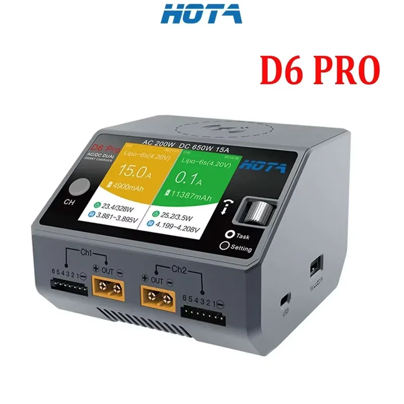 Chargeur LiPo HOTA D6 Pro 200W 2x100W pour RC