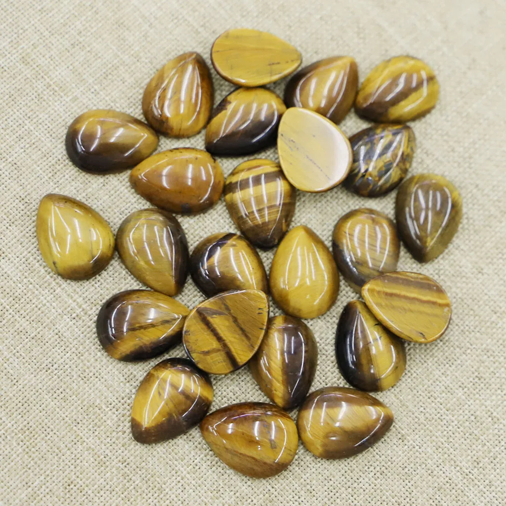 

21*15MM Fashion Natural Tiger Eye Stones Water Drop High Quality Charms Cabochon Bead Jewelry Accessories Making Wholesale 24Pcs