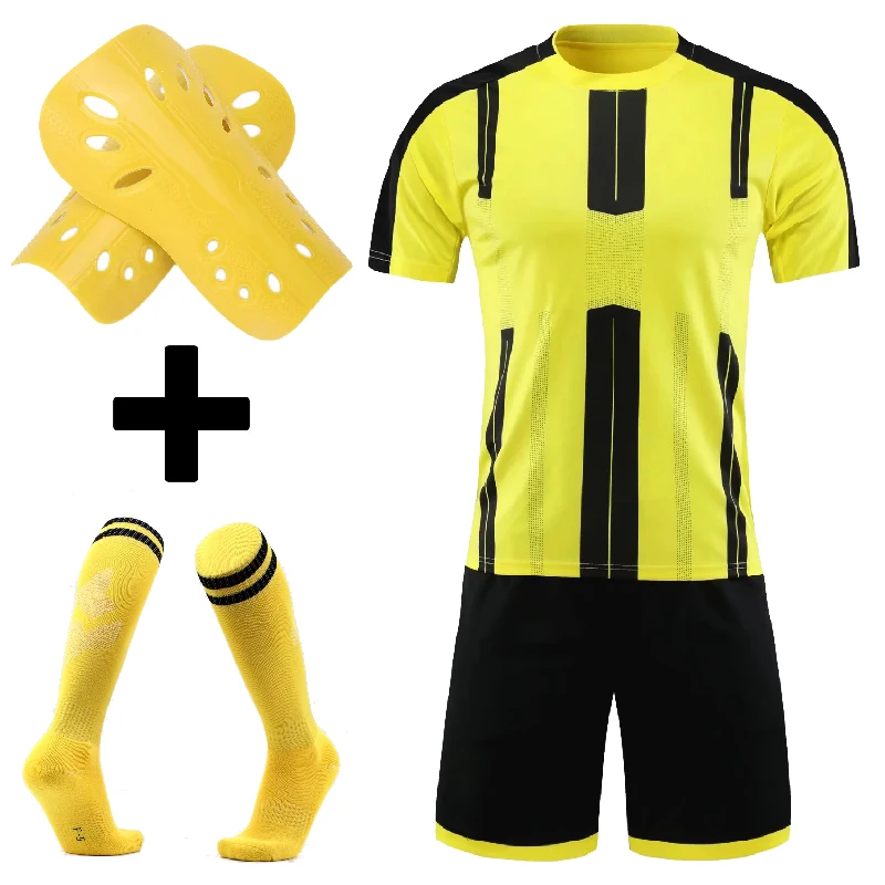 

Adult Kids Soccer Jersey Set survetement Football Kit custom Men child Futbol Training Uniforms suits with socks and shin guard