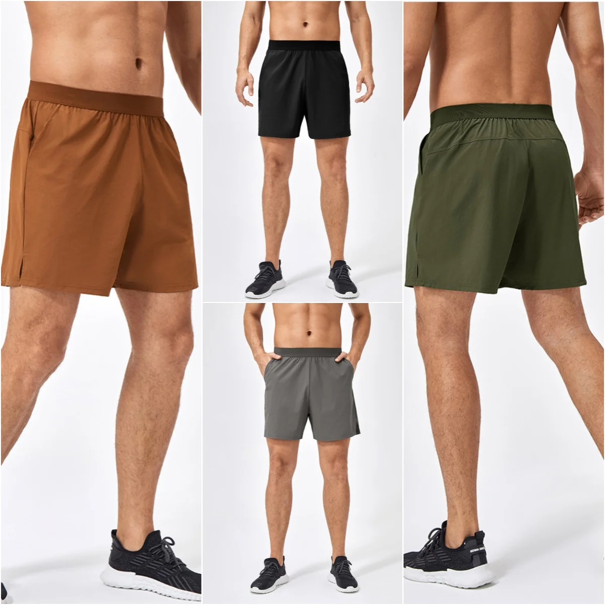 Men Gym Shorts Quick Dry Nylon Jogger Running Short Pants Stretch Workout Men Sweatshorts Casual Fitness Training Men Sweatpants 4
