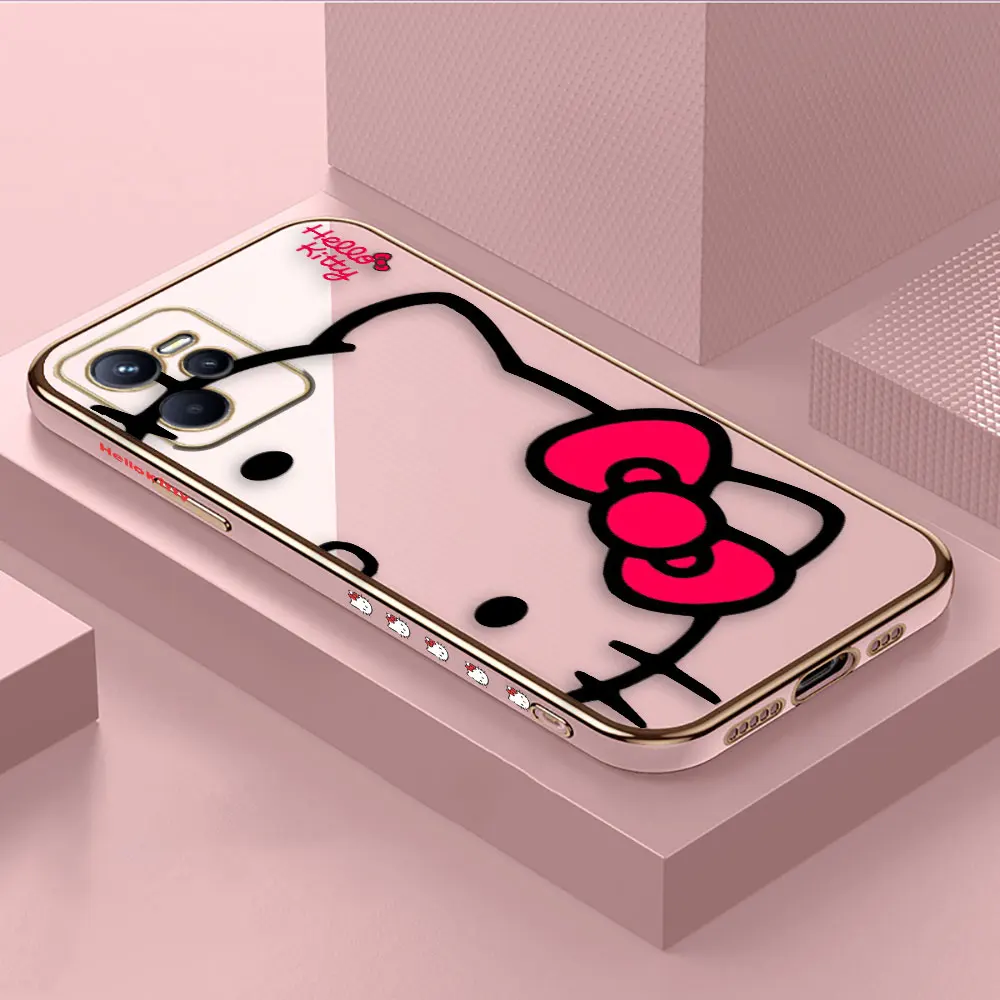 thumbnail image 1 of Pink Art Hello Kitty Cat Cover Smooth E-TPU Phone Case REALME GT 2 NEO3 MASTER 7 8 8I 9 9I 10 11 PRO C30 C33 C35 C53 C55 5G Case, 1 of 5