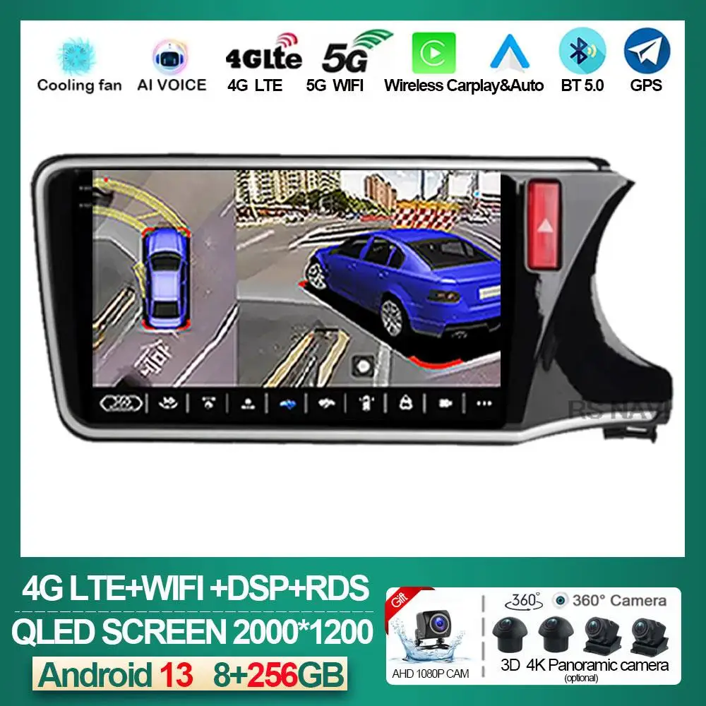 

Автомобильный GPS-навигатор для Honda City Grace 2014 - 2017 Android 13, автомобильное радио, видеоплеер, мультимедиа, стерео, Carplay, No 2din DVD