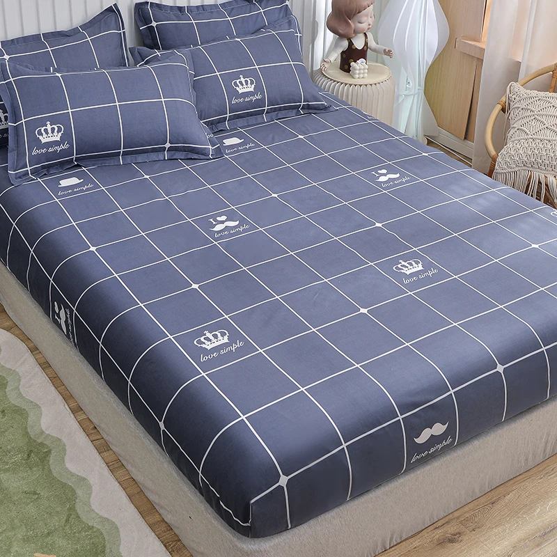 High Quality Fitted Sheet 90/180/150x200 Cm Mattress Cover Elastic Band Bed Sheet Queen King Size No Pillowcases Included 2