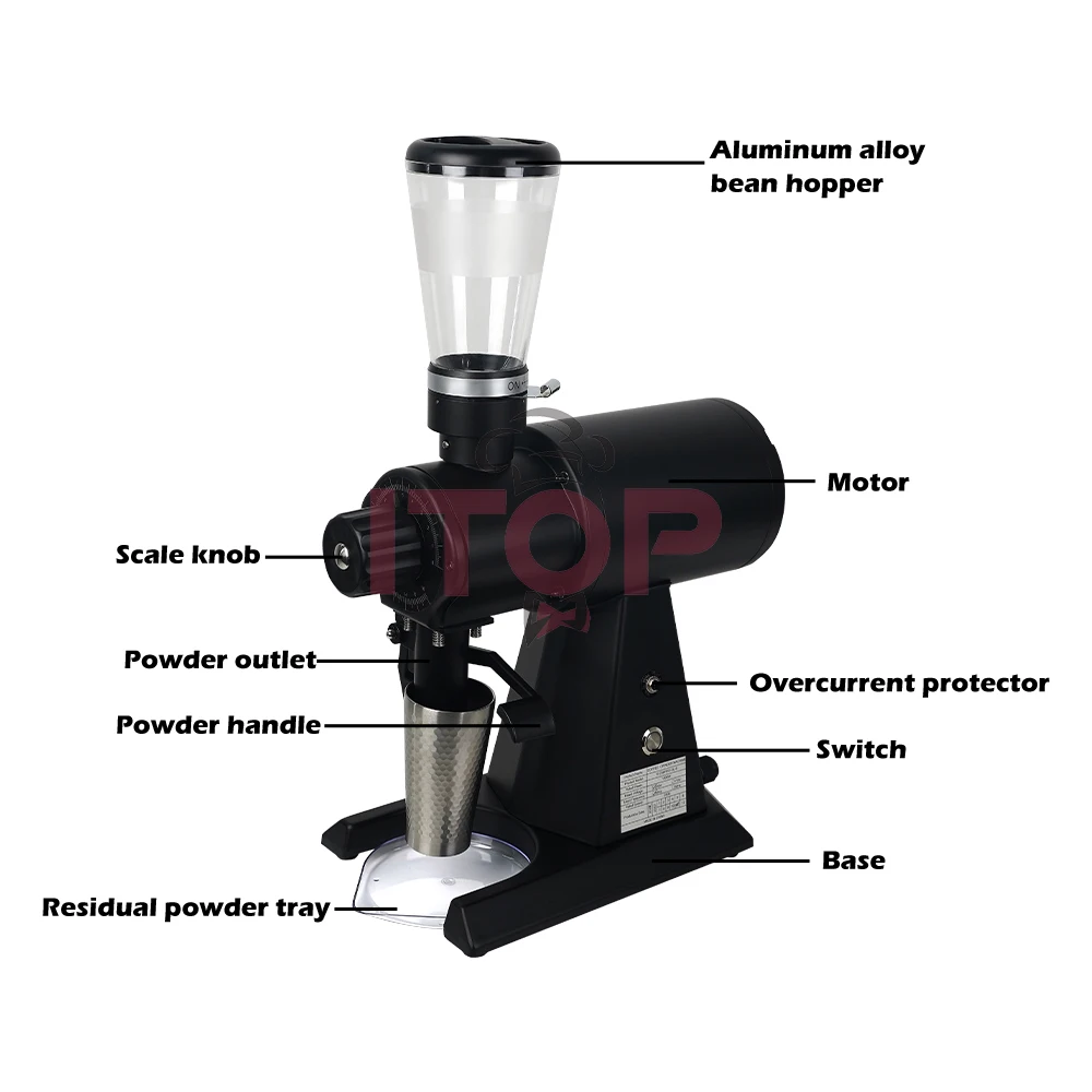 ITOP EK43S Coffee Bean Grinder for Single Grinding Funnel Filter 98mm Stainless Steel/Titanium Coffee Grinder Thickness Adjusted 4