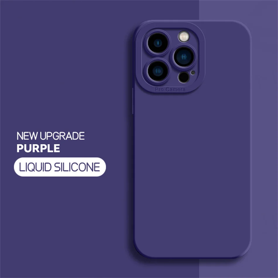 Elegant Purple Silicone Shockproof Phone Case – Soft, Durable Back Cover