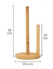 Vertical Wooden Roll Paper Shelf Storage Rack Kitchen Paper Towel Rack Japanese Style Plastic Wrap Lazy Cling Film Rag Holder 6