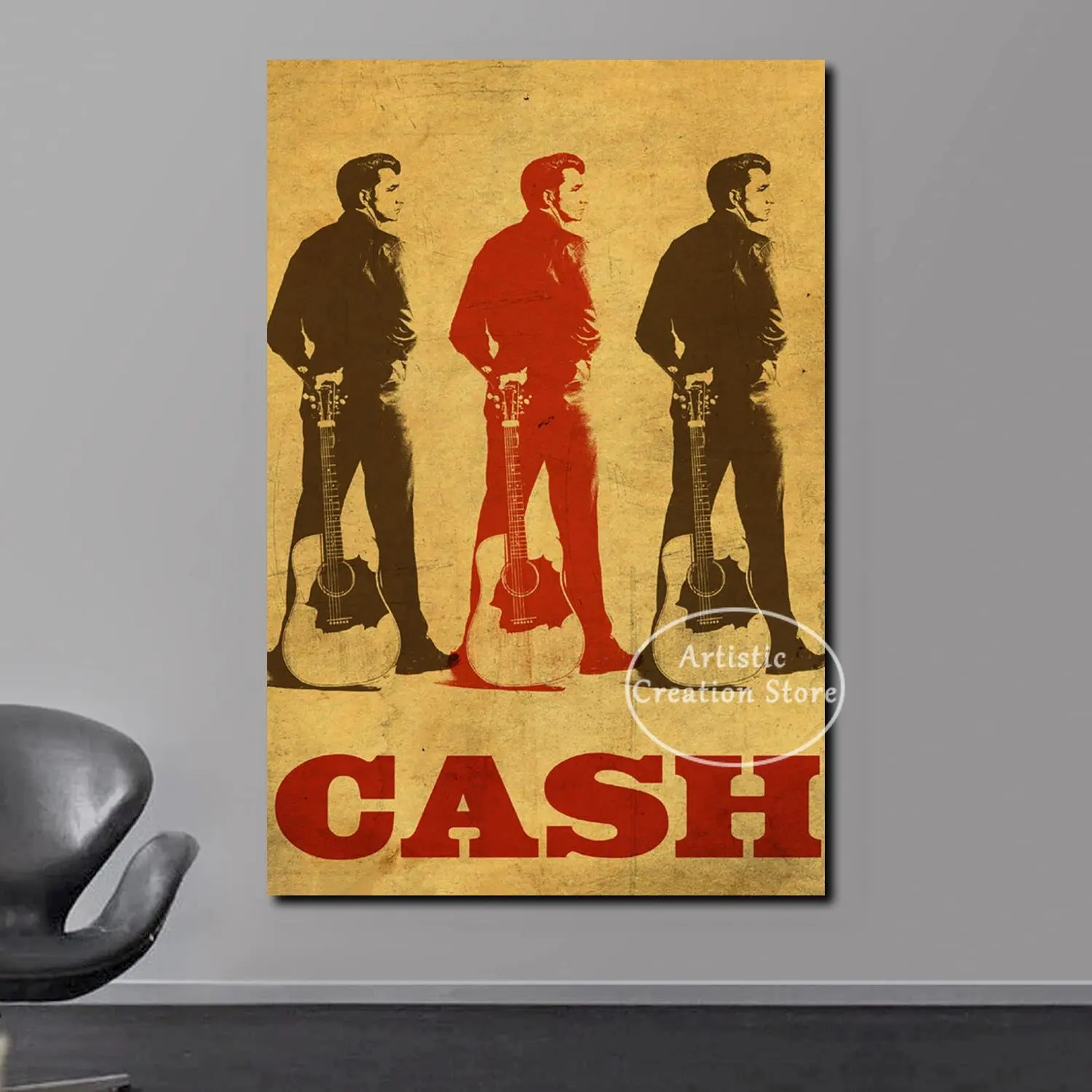 Berühmte Johnny Cash Gitarre Amerikanischen Ländlichen Musik Singer Poster  Retro Leinwand Drucke Wand Bilder Wohnzimmer Wand Kunst Wohnkultur -  AliExpress, image size:1500x1500