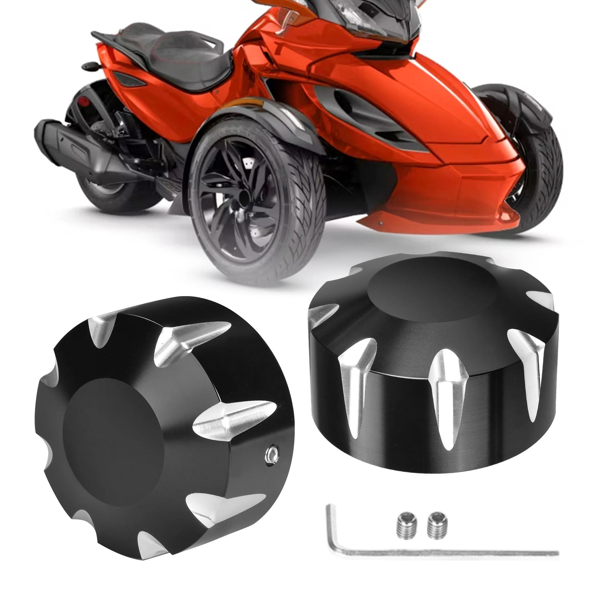 For Can Am Spyder Front Axle Caps, 2 Pack Aluminum CNC Front Wheel Axle Nut Cover Cap For 2008-Later Can-Am Spyder F3, RT wheel arch for jeep gladiator jt aluminum front