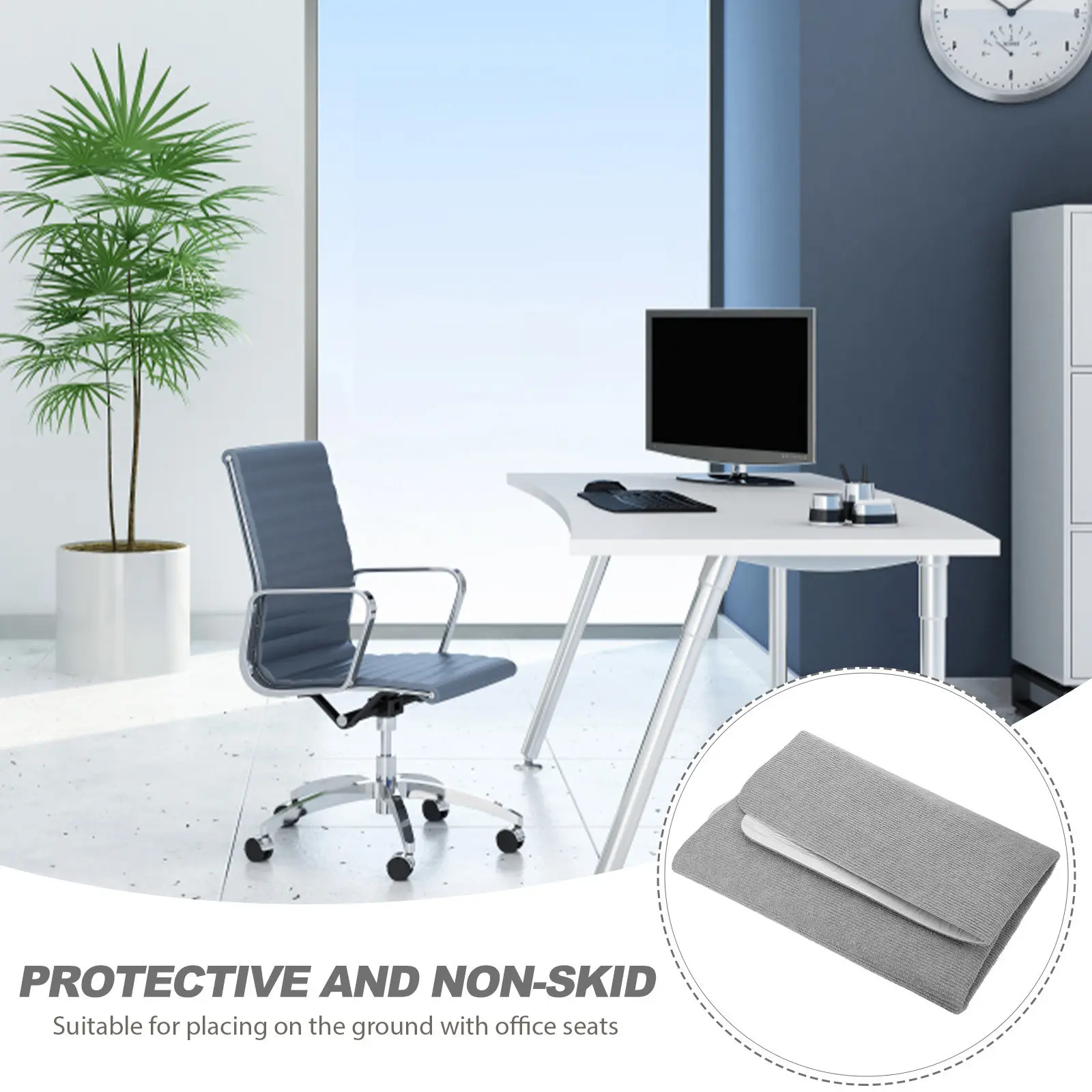 사무실 의자 바닥 매트 미끄럼 방지 폴리에스터 데스크 매트 보호대 (원목, 타일, 라미네이트 바닥용) 롤링 의자용 사무실 매트