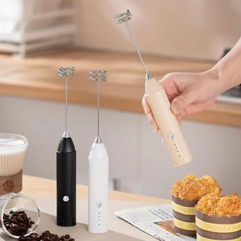 Frullino per le uova ricaricabile senza fili, montalatte, montalatte portatile, caffettiera calda, frullatore, mini robot da cucina portatile 1