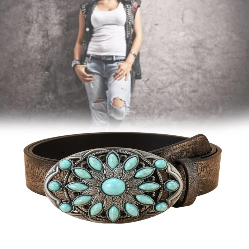 

Женские сапфировые ремни в стиле Western Cowgirl с гравировкой, джинсовый ремень для джинсовых брюк. Прямая поставка
