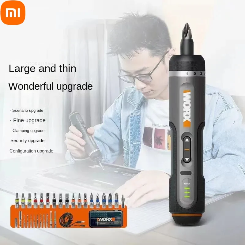 

Xiaomi Worx 4V Mini Electrical Screwdriver Set WX242 Smart Cordless Screwdrivers USB Rechargeable Handle with 30 Bit Sets Drill