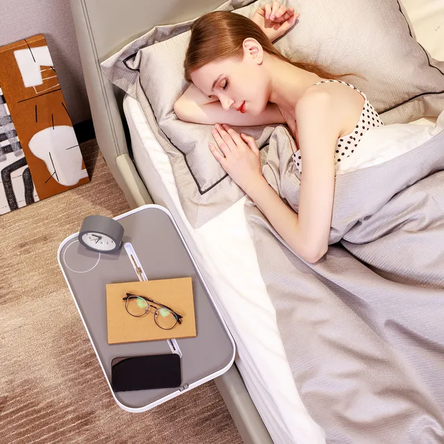 Ripiano Pieghevole Da Parete KIWIFOTOS - Con Portabicchieri E Organizer Cavi, 32.8x23.5cm - Foto 2