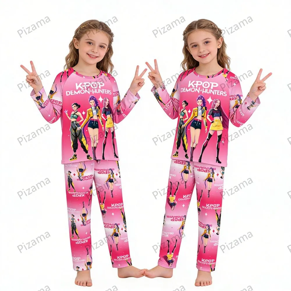 Children's Pajamas Set Full Sleeve Cartoon Kpop Demon Hunters Girls Pajama Middle Kids Homewear Boys Clothes Set Pijamas Infanil S671d63f79a4d48089e682fc2c14b6f4aZ