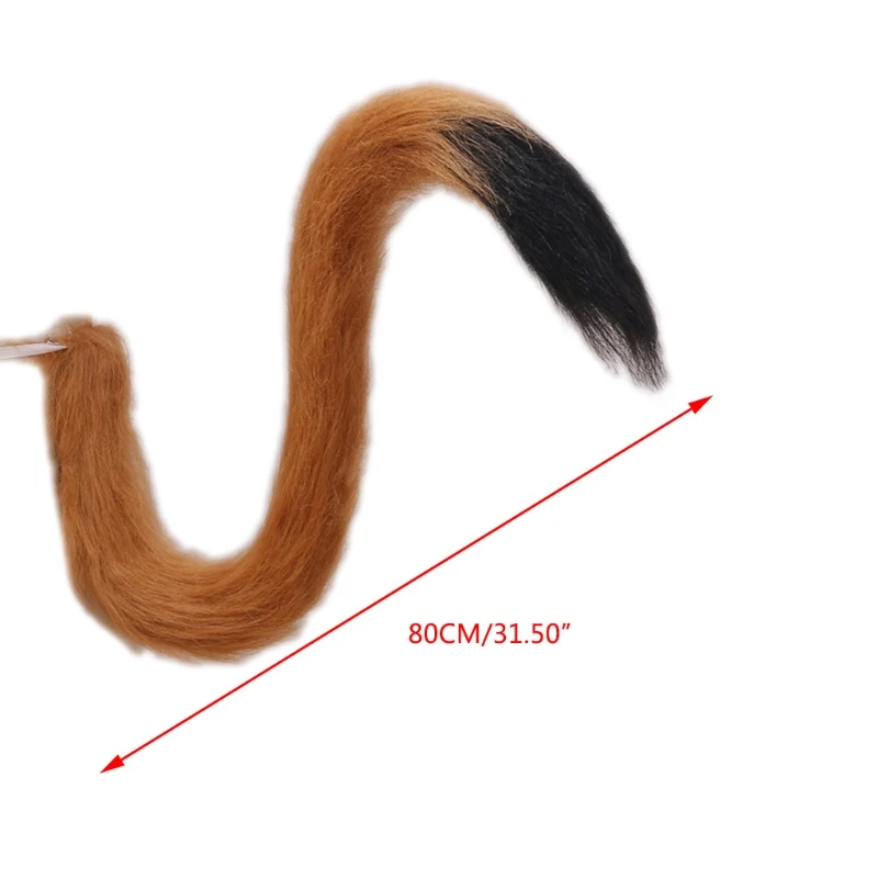 Adult Kids Cosplay Anime Fluffy Plush Long Cat Tail Halloween Party Costume Prop
