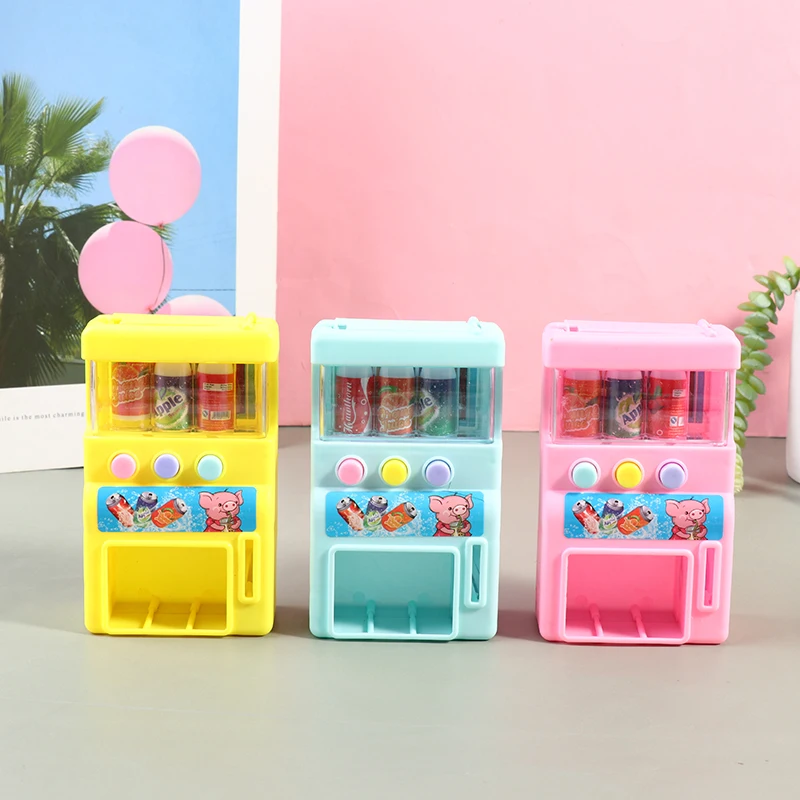 Kids Simulation Self-service Vending Machine with Mini Coins Drinks Pretend Play Education Toys Children Cute Funny Toy Gift 3