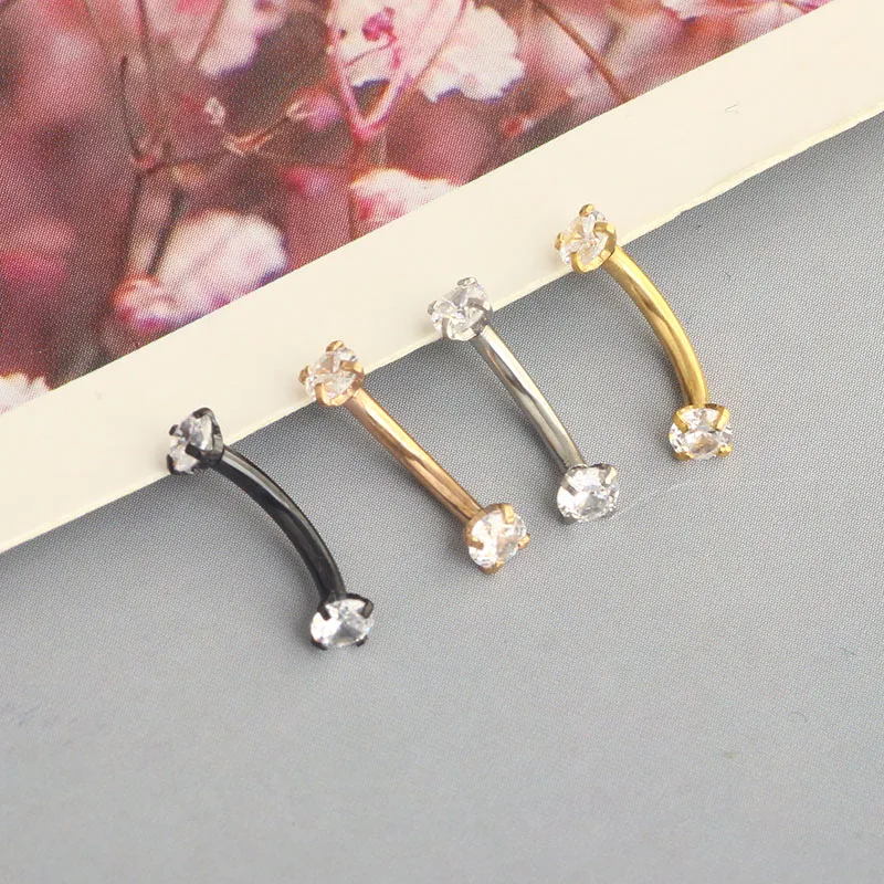 wholesales stainless steel eyebrow ring banana daith eyebrow jewelry 16g cartilage earrings helix barbell conch piercing