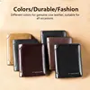Men's Wallets RFID Blocking Genuine Leather Trifold Business Short Purse Wallet for Men with ID Window and Credit Card Holder 6