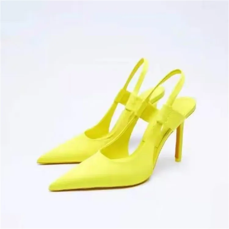 Ladies French Elegant Stiletto Sandals Slingback Temperament Highheeled Mules Dress Party Women Shoes Zapatos De Mujer