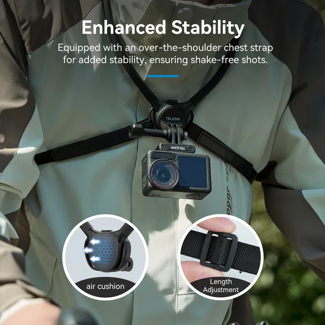 TELESIN téléphone caméra d'action 2 en 1 support de cou pour GoPro Insta360 DJI OSMO Action caméra d'action universelle accessoires de téléphone 3