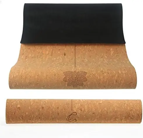 

Non Toxic Non Slip Thick Cork Yoga Mat with Eco-Friendly Organic/Vegan Cork, Pilates Mat, Hot Yoga Mat, Bikram, Great Men/Women/