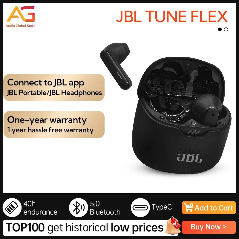 AURICULARES JBL TUNE FLEX, CANCELACION DE RUIDO ACTIVA