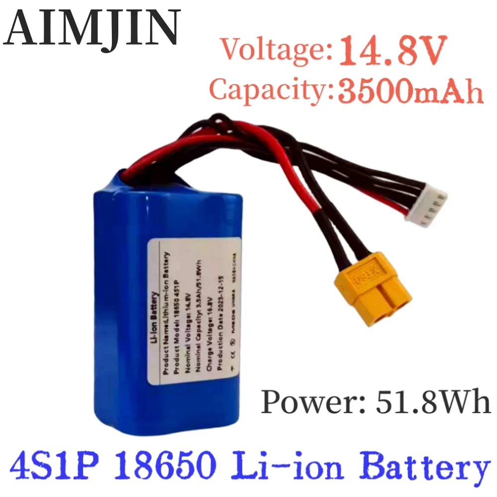 

4S1P 14.8V 3.5Ah 16.8V Large Capacity Drone Various RC Aircraft Quadcopter Rechargeable Li-ion Battery XH2.54-5P XT60