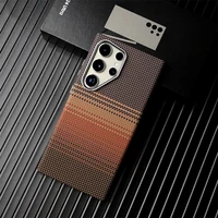 Luxury Carbon Fiber Texture MagSafe Case For Samsung Galaxy S25 S24 S23 Ultra Plus Wireless Charging Alloy Lens Shockproof Cover 2
