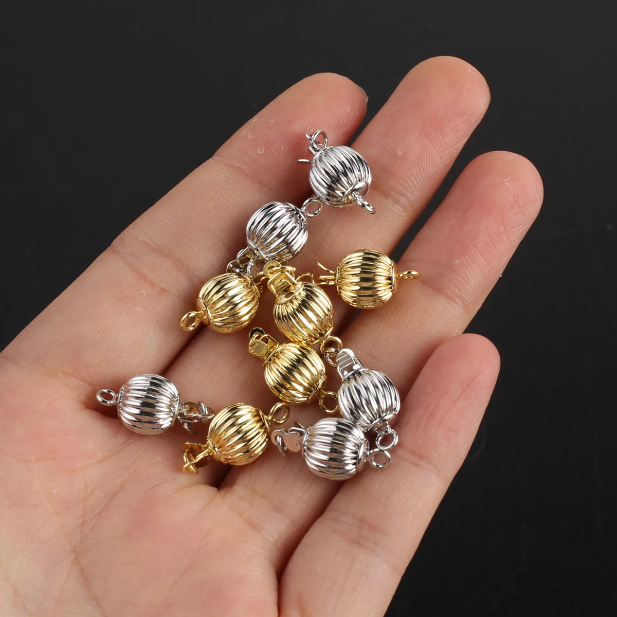 

2Pcs/5Pcs Pumpkin-Shaped Clasps For Necklace Bracelet Brass Buckle Hooks Connector For DIY Jewelry Making Accessories