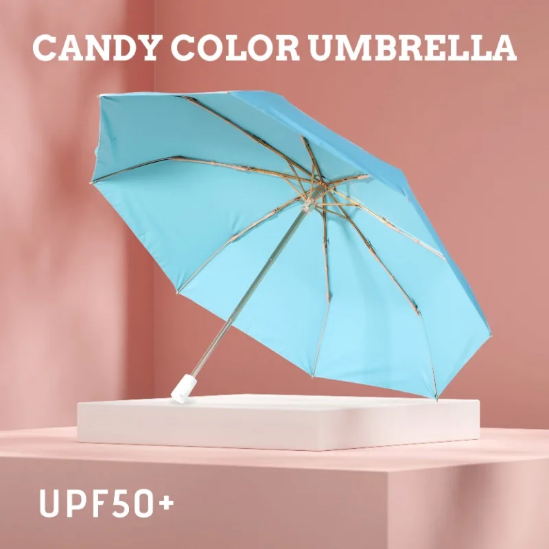 Neue Mode bonbon farbenen UV-Sonnenschirm Regenschirm wind dichten sonnigen  Regen Dual-Use-Falt schirm Farb beschichtung Sonnenschutz schirme -  AliExpress