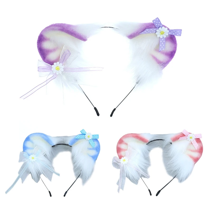 

A2ES Faux Fur bear Ears Animal Hair Hoop Ear Hair Hoops Night Party Anime