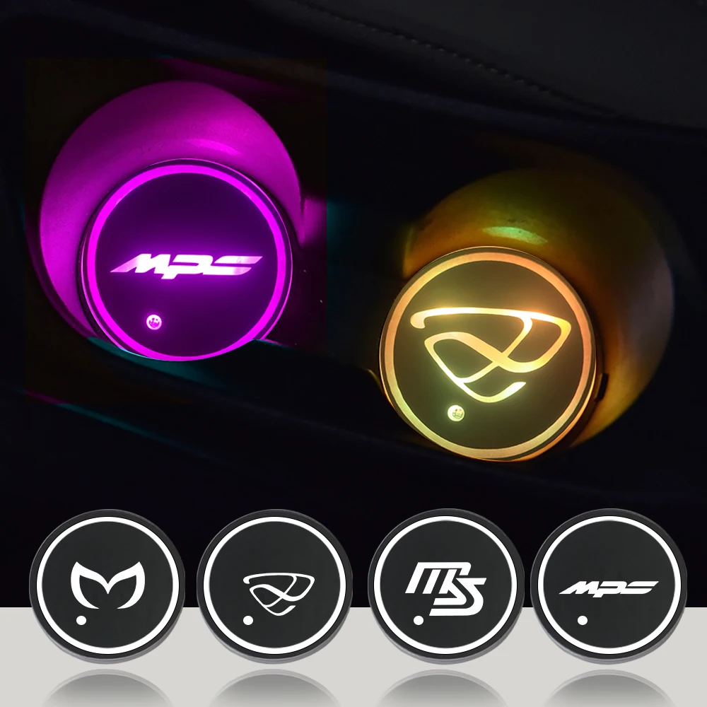 Lampada Per Bottiglia D'Acqua Per Auto Supporto Per Auto Tappetino Sottobicchiere Luminoso Per Mazda 2 Cx-3 Cx-30 Cx-4 Cx-5 Cx-50 Cx-60 Cx-8 Cx-9 Rx-7