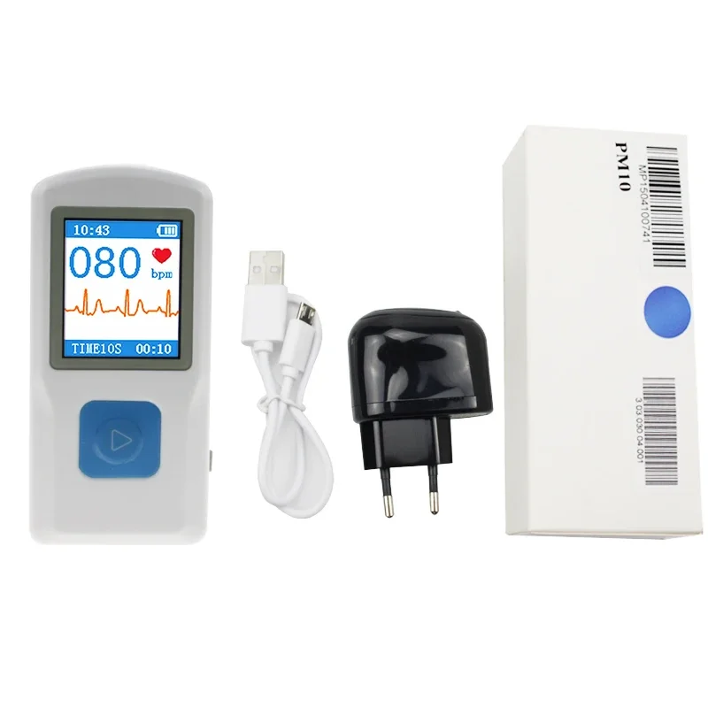 PM-10 ECG Monitor Rechargeability Portable Bluetooth ECG Monitor, Visible Electrocardiogram, Digital Multifunctional Monitor