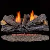 Ventless Fireplace Logs Set Remote Control Dual Fuel 33000 BTU Natural Gas Liquid Propane Stacked Red Oak Hand-Painted Ceramic 1
