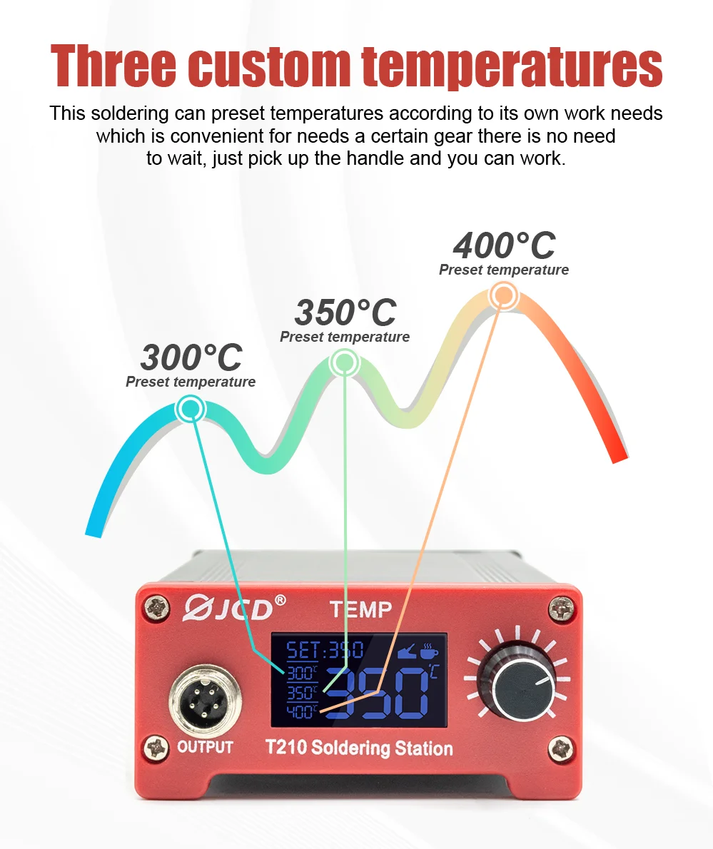 75W Digital Soldering Iron Station Soldering Tips Welding Rework Station OLED Te