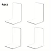 4Pcs Clear Acrylic Bookends L-shaped Desk Organizer Desktop Book Holder School Stationery Office Accessories 1