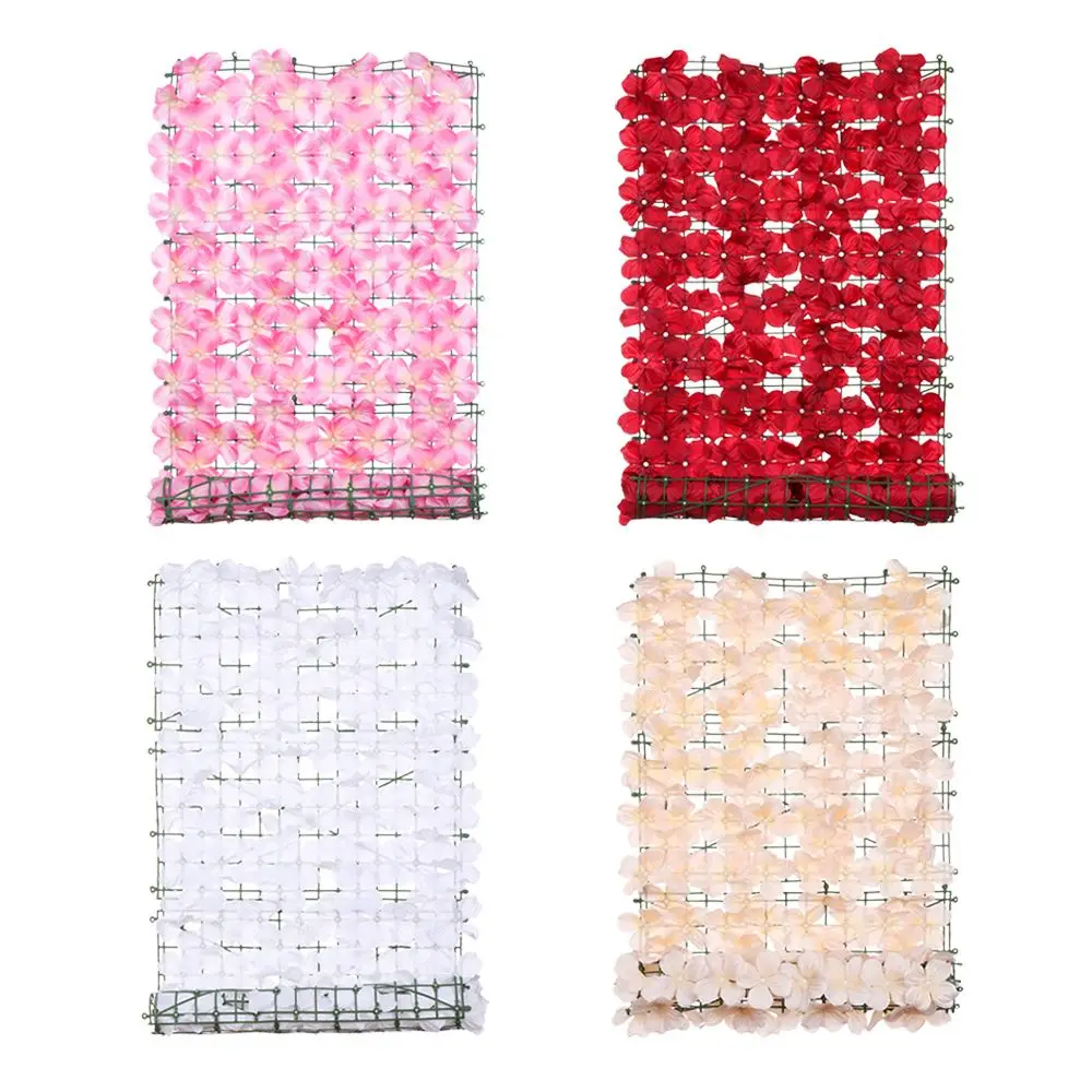 0.5x1M Garden Flowers Fence Balcony  Screen Wall Decor Wall Screen Artificial Fence Hydrangea Row Artificial Sakura Guardrail