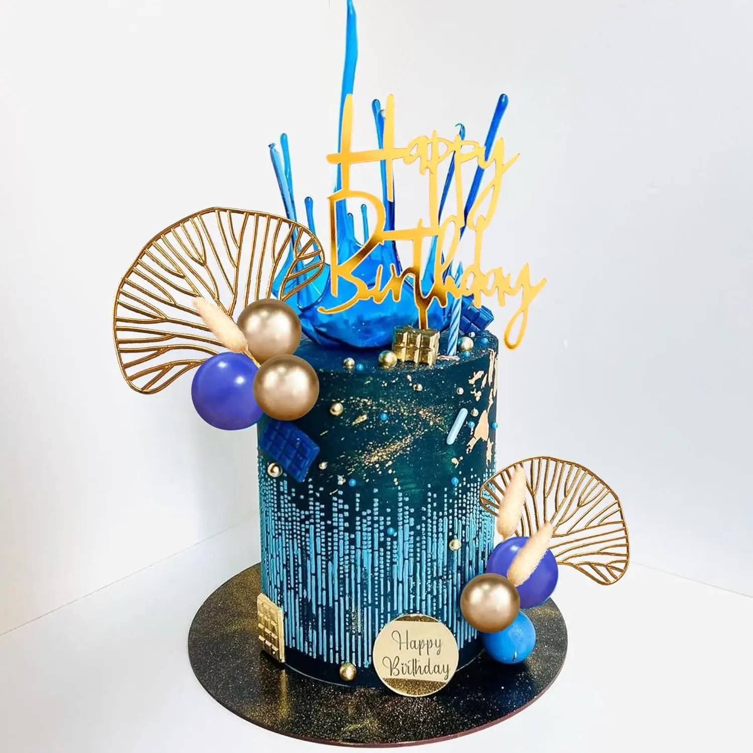 50 stuks boho gouden ballen taartdecoratie, verjaardag, schuimbal
