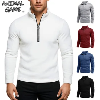 Animal Game Men Casual Sweatshirts Long Sleeve Jacket Coats Half Zipper Pullover Male Outdoor Hoodies Sweatshirt Streetwear