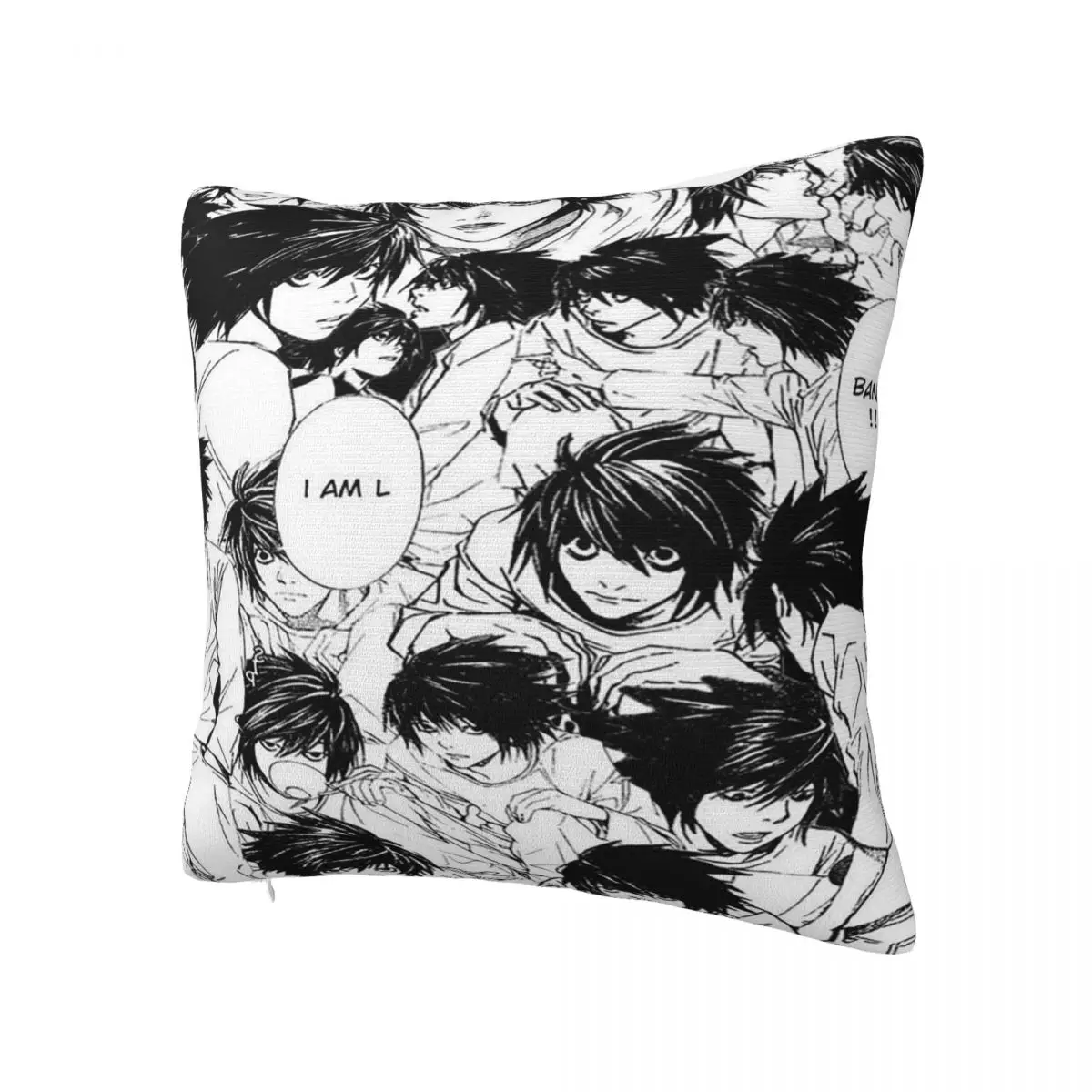 Death Note Plaid Anime Pillowcase Printed Polyester Cushion Cover Decorative Lawliet Collage Pillow Case Cover Home 45X45cm