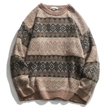 

Geometry Men's Sweater New Autumn Winter Hip Hop Sweater Men Streetwear Print Pullover Tops Harajuku Couple Sweater