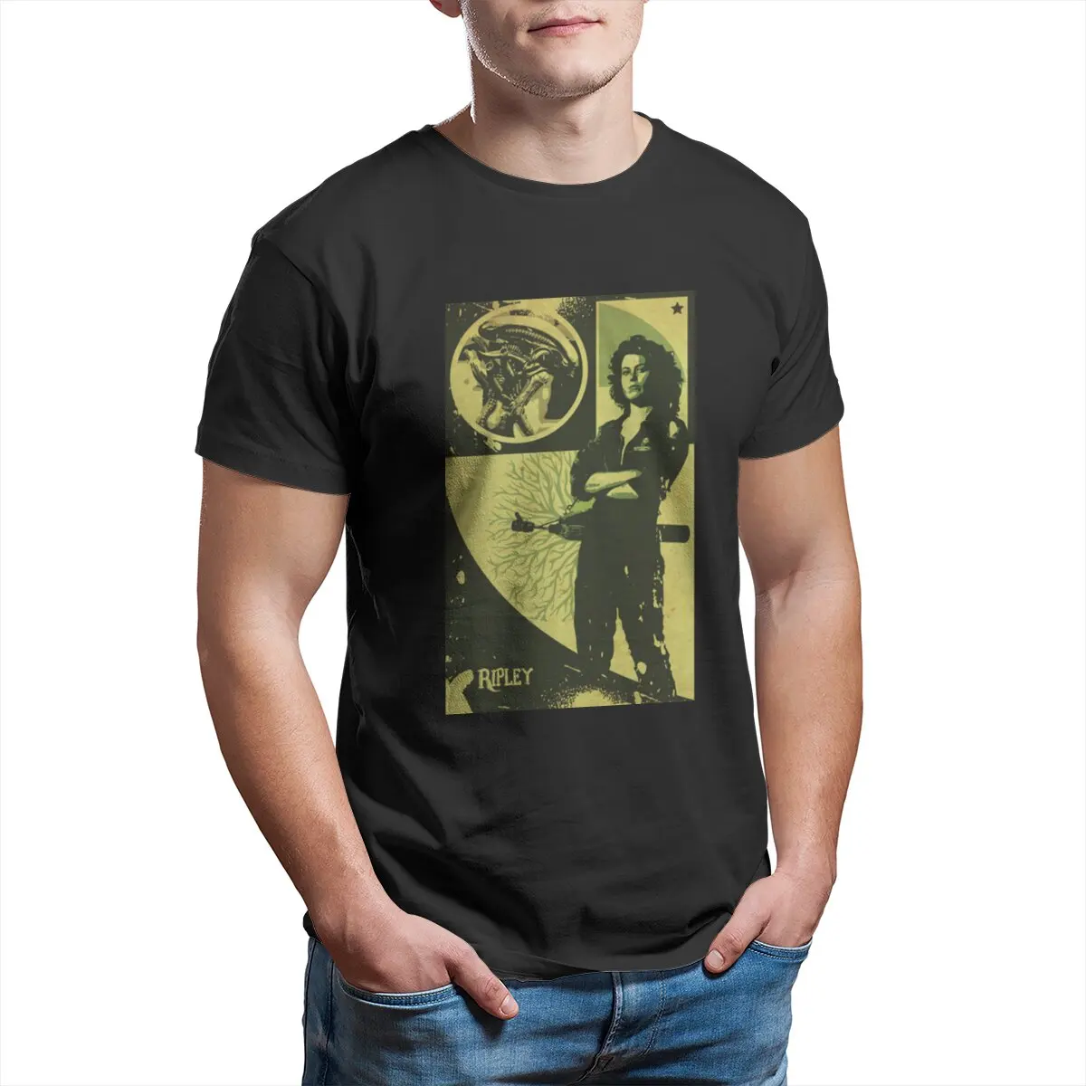 Ellen Ripley T-Shirt Ripleys Sammel karte Xeno morph XL-6XL Aliens Raubtier Horrorfilm gedruckt T-Shirt 100% Baumwolle
