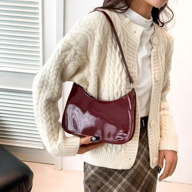 

Zipper PU Solid Shoulder Bags Women's Bags 2024 Hot Sale Sewing Thread High Capacity Hobos Fashion High Quality Bolsas De Ombro