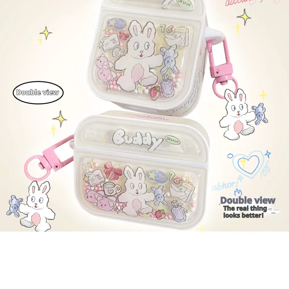 BUDDY Rabbit Doll Suitable for airpods Pro Protection 2/3 Magnetic Pro2 Generation Earphone Wireless Bluetooth Advanced_voghion.com