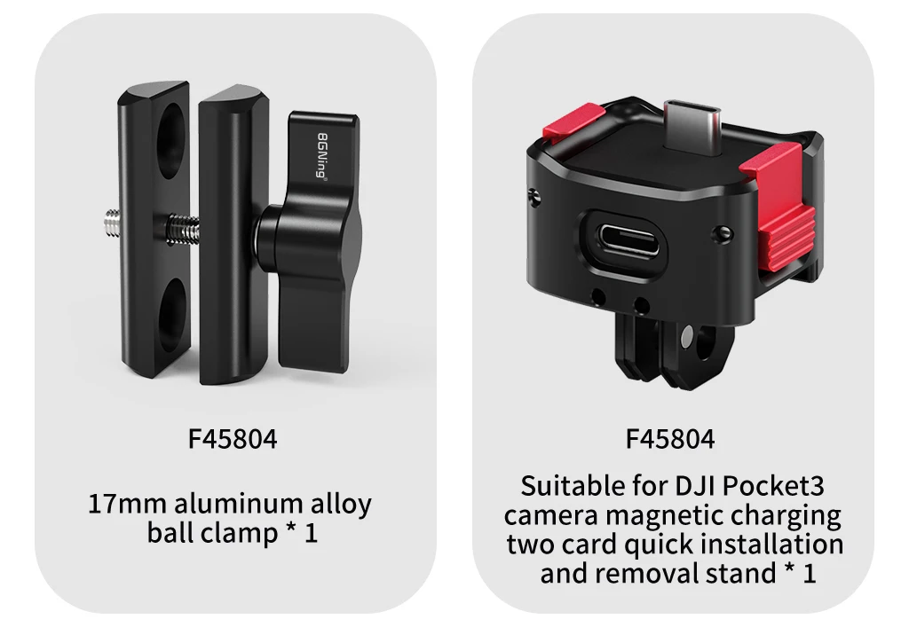 One Click Lock Stativadapter 17 mm Kugelkopf D66 Magnetfuß 360 drehbare Dämpfung für GoPro 13 Insta360 X5 DJI Action Kamera – Detail 24