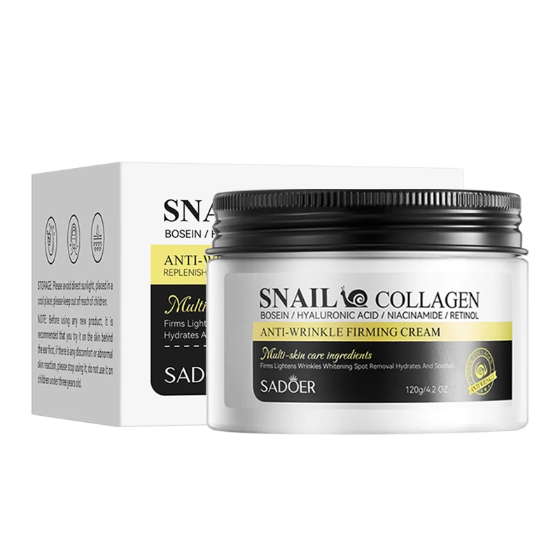SADOER Snail Collagen Anti Wrinkles Face Cream Firming Moisturizing Skin Whitening Anti-aging Hydrating Facial Cream Skin Care