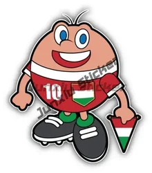 Russia Italy Flag Soccer Fan Girl Stickers - Waterproof Funny Football Decorations - 26cm (Hungary fb Mascot)