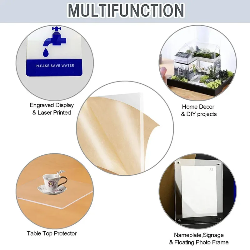 Acrylic Plexiglass Sheet Plastic Board Glass Methacrylate 200*200mm 1-10mm for DIY Display Projects Craft Tags plastic acrylic sheet